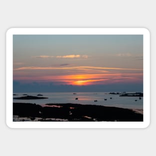 Sunset at Cobo Bay, Guernsey Sticker